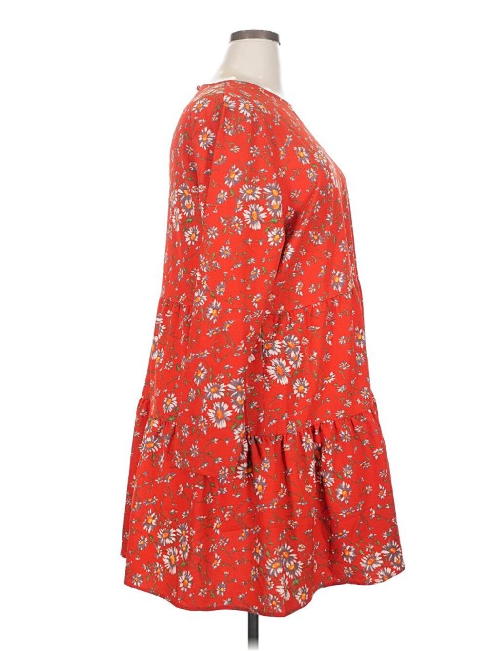 Super CUTE! ASOS Design Curve Red floral Tiered Mini Dress, size 18 - Picture 4 of 8